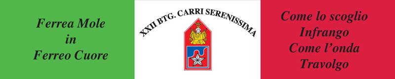 Lo striscione della Sezione XXII Btg. Carri Serenissima