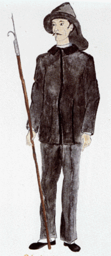 Brigata Lagunare: soldato in tenuta da pioggia ~ 1883